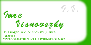 imre visnovszky business card